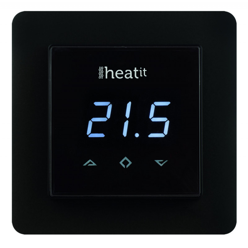 Heatit HEA_5430498 - термостат Heatit Z-Wave для регулировки электрического теплого пола, нагрузка до 16А, черный корпус